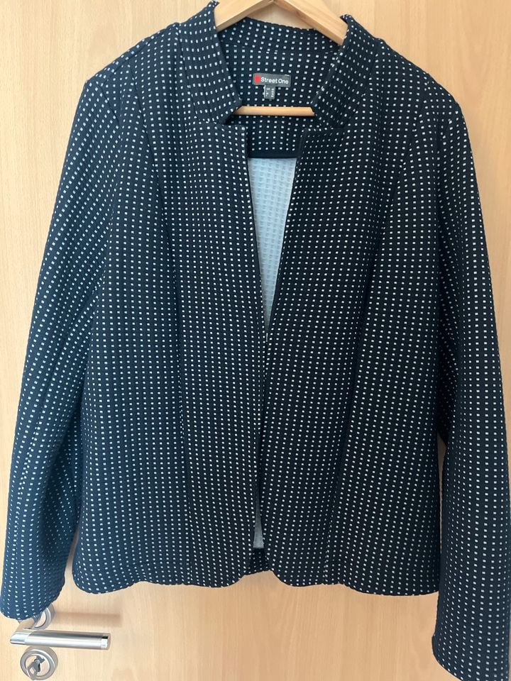 Street One Jacke Blazer 42 blau weiß Top Zustand in Herzogenrath