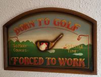 Holzschild BORN TO GOLF Vintage Golf Deko Wandtafel Niedersachsen - Papenburg Vorschau