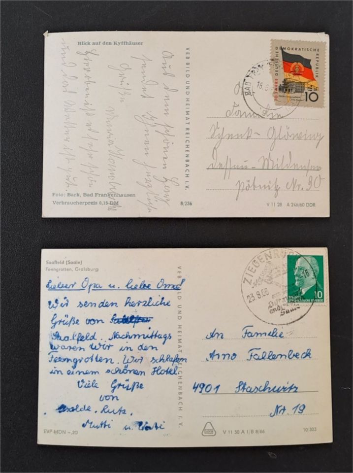 Vintage - 2 alte Postkarten - DDR in Moraas