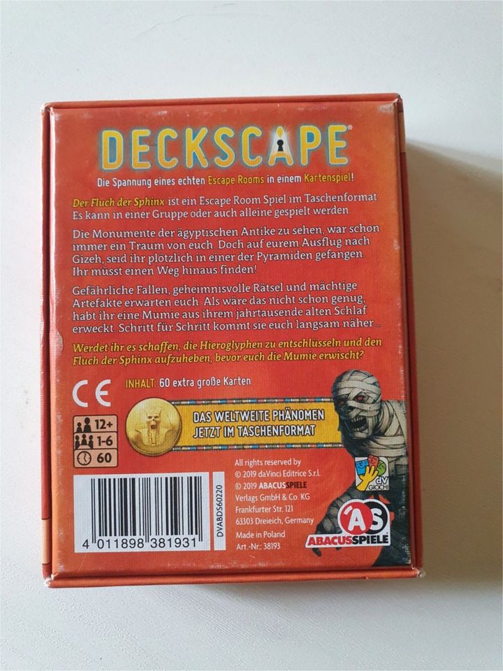 Deckscape Escape Room Spiel - Der Fluch der Sphinx in Grebenhain
