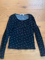 Longsleeve Top Langarm Shirt 158/164 schwarz Blumen rot h&m Bayern - Berngau Vorschau