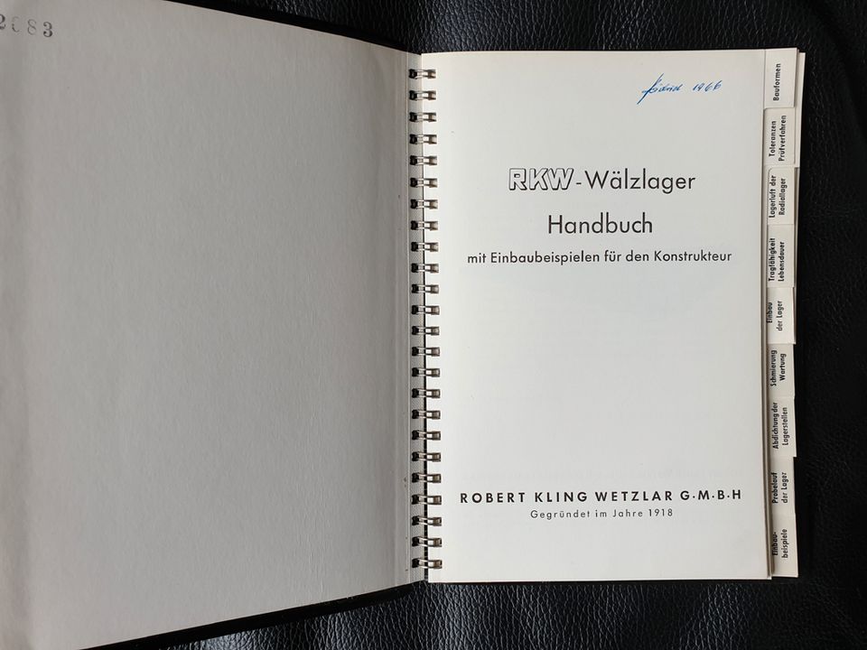 Wälzlager RKW Handbuch 1958 in Neuss