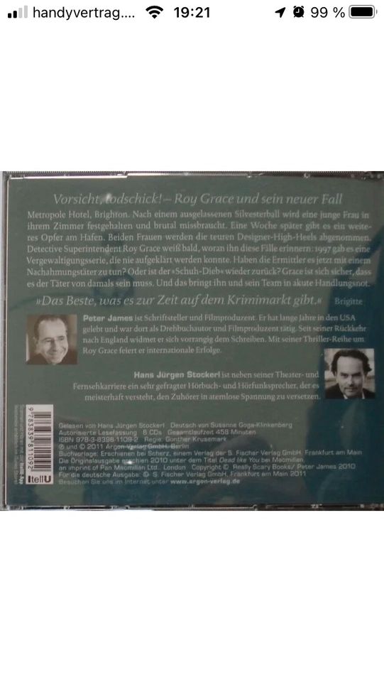 6 x CD Hörbuch Box - Peter James - Du Sollst Nicht Sterben in Hamburg