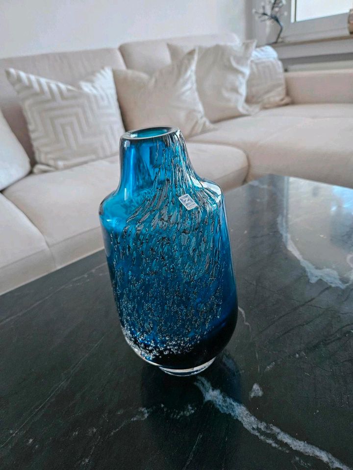 Zwiesel Kristall Vase 70er Jahre türkis in Meschede