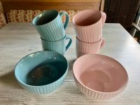 Geschirr-Set Kaffeetassen + Müslischüssel Rosa + Türkis Hessen - Hainburg Vorschau