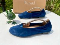 THINk Slipper Ballerinas 38 Leder Blau Hessen - Maintal Vorschau