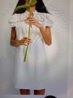 H&M Strandkleid neu Weiss oversized 42 XL Lochmuster Stickerei Bayern - Hallbergmoos Vorschau