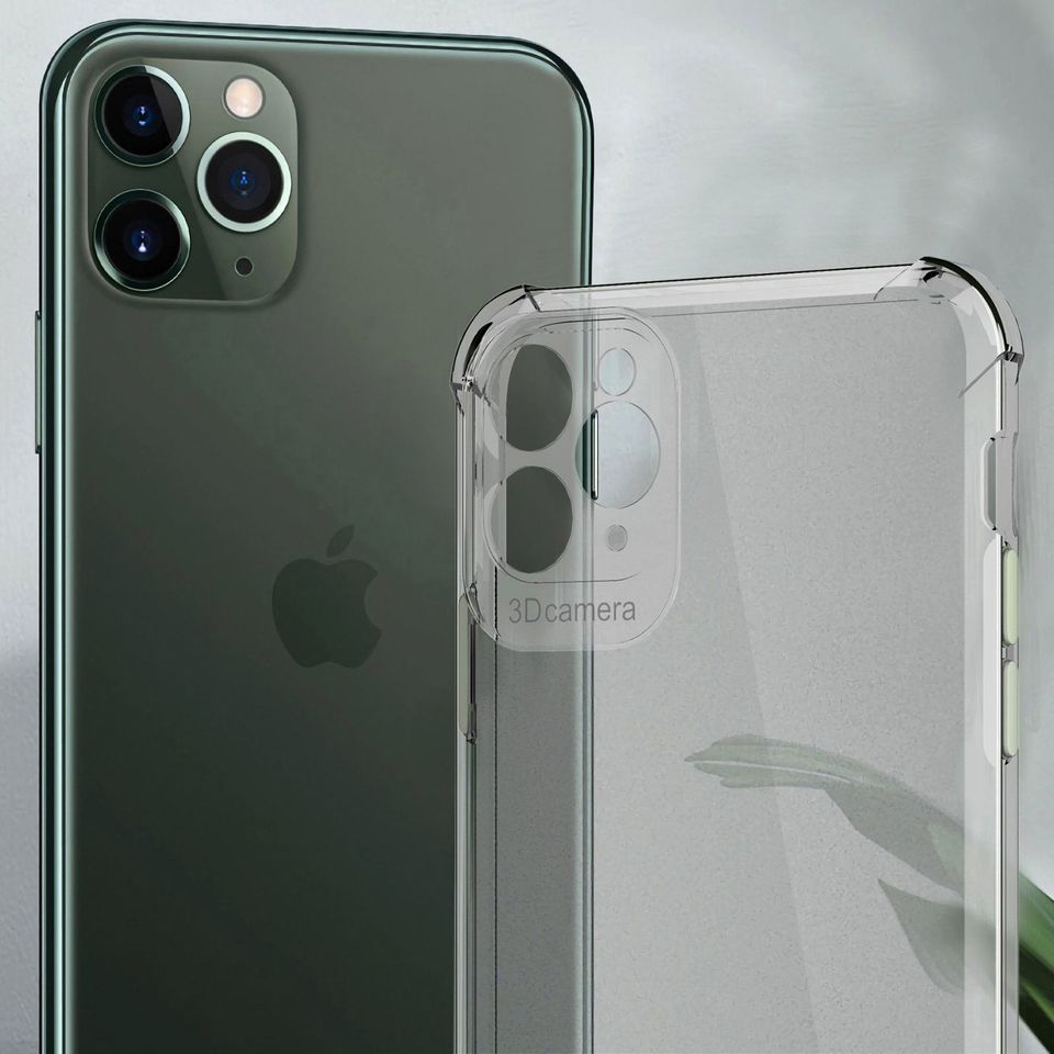 Hülle iPhone 11 Pro Max XR XS 8 7 Plus Mini Clear Silikon Case Durchsichtig TPU Handyhülle mit Kameraschutz Transparent Apple in Quarnbek