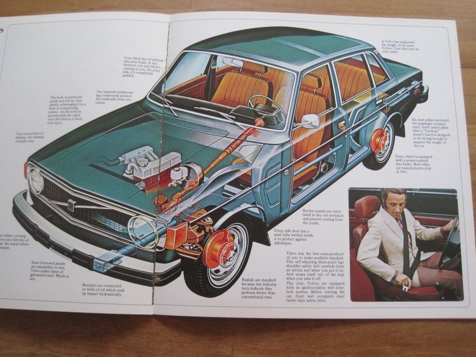 GROß! Prospekt Volvo 142 GL 144 GL 145 Kombi, 1974, USA, selten! in Karlsfeld