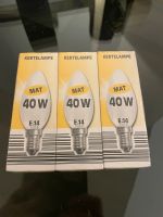 3 x Glühbirne 40 Watt E14 Matt 40W Kerzenform Lampe Leuchte Niedersachsen - Braunschweig Vorschau