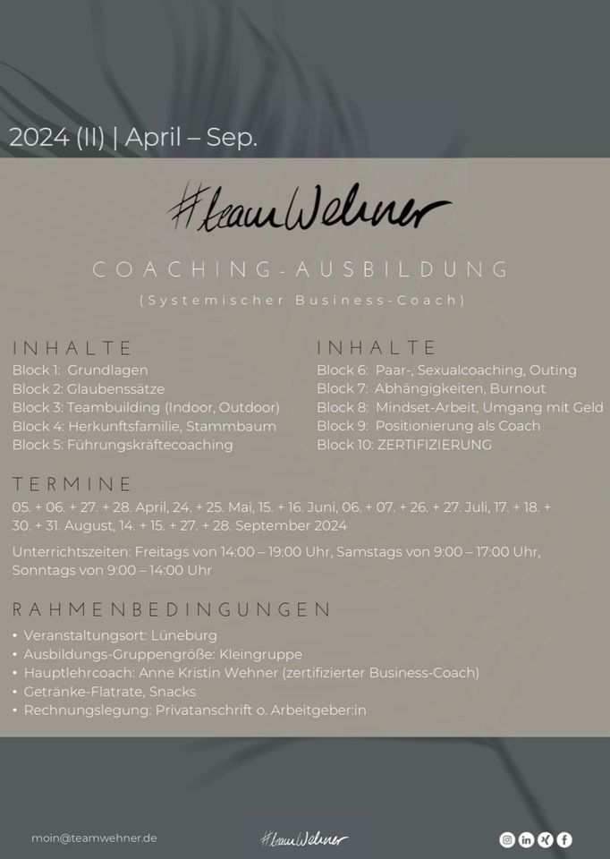 Coaching Ausbildung Systemischer Business-Coach in Lüneburg in Lüneburg