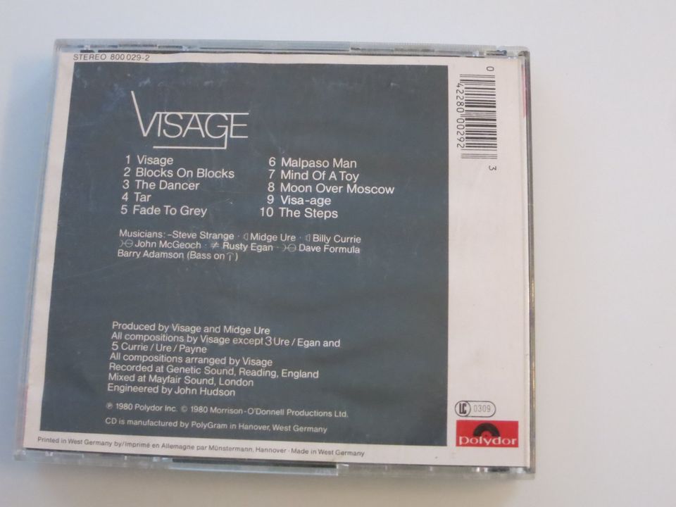 CD von VISAGE "Visage" in Berlin