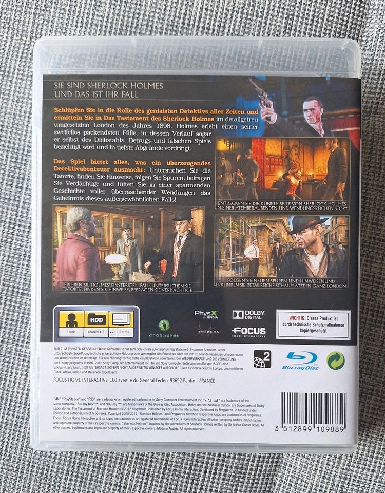 PS 3 Das Testament des Sherlock Holmes in Hannover