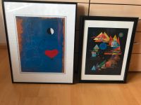 2 Bilder mit Miro+Kandinsky 50x40 +40x30 Kunststoffrahmen Schwarz Duisburg - Rheinhausen Vorschau