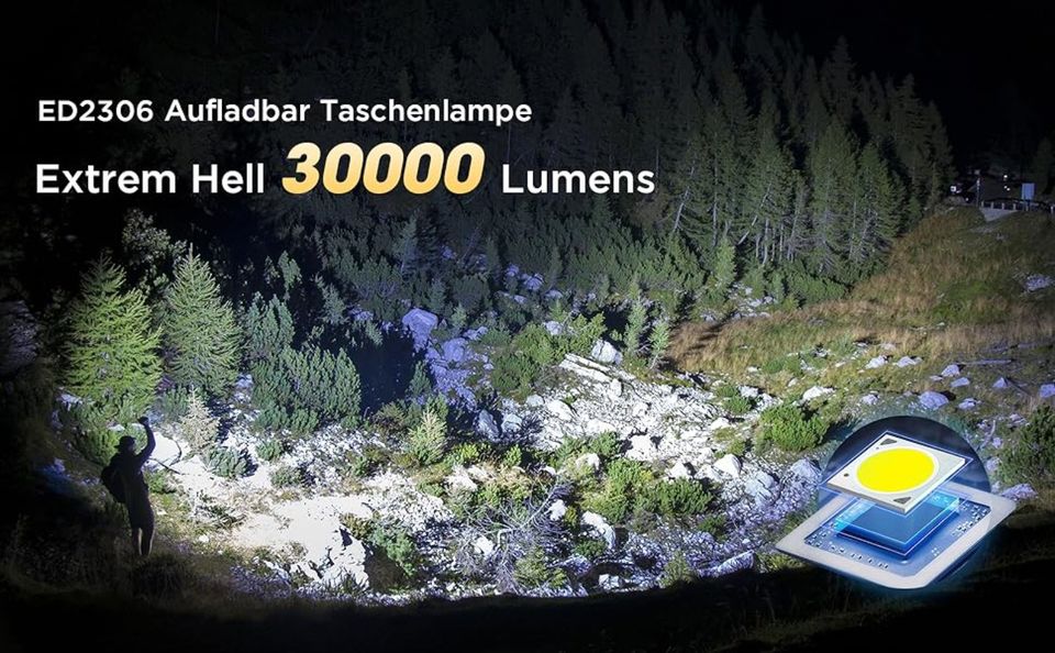 Esgofo LED 30000 Lumen Taktische Taschenlampen Aufladbar Neu in Schwerte