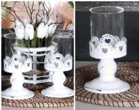 2 Shabby Vintage Deko Windlicht Teelichthalter Kerzenständer weiß Niedersachsen - Wunstorf Vorschau
