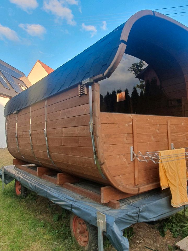 Holzofen Sauna Panorama Glas quadratisch in Sulz