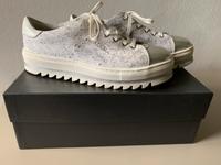 Designer ital. Sneaker  Plateau weiß/silber 38 NP 129€ Bayern - Kempten Vorschau