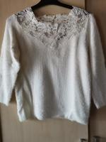 Pullover mit Spitze, Weiß, Gr. 38, Neuwertig Hessen - Wehrheim Vorschau