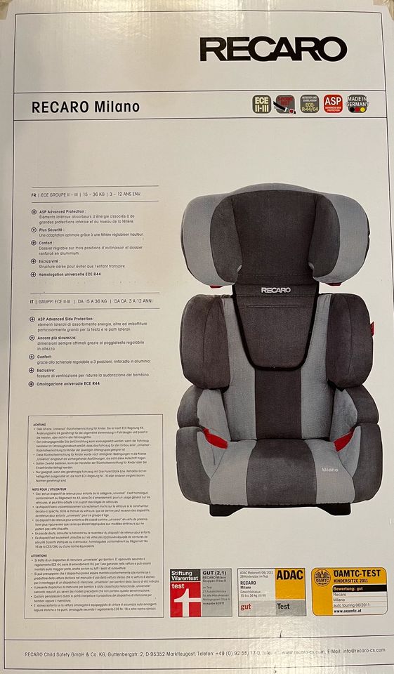 *Recaro Milano Auto Kindersitz 15-36kg 3-12Jahre + start 9-18kg* in Lennestadt