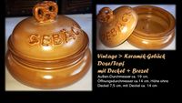 Vintage > Keramik-Gebäck Dose/Topf dazu Deckel mit Brezel Bayern - Ampfing Vorschau