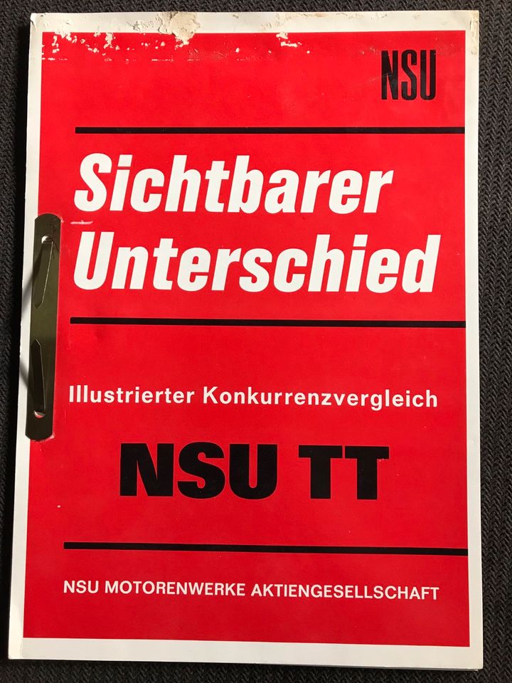 Sehr selten NSU Illustrierter KONKURRENZVERGLEICH 1000 C 1200 TT in Nürnberg (Mittelfr)