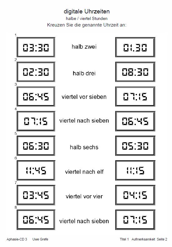 Logopädie: Arbeitsvorlagen (Nr. 3) schwere / mittelschw. Aphasie in Lemgo