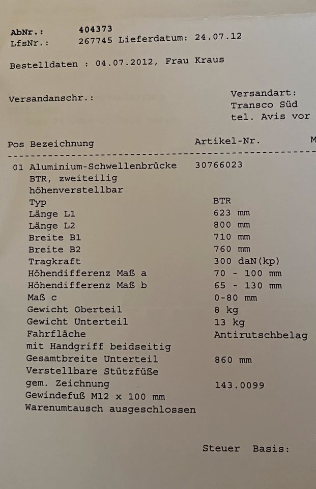 Rollstuhlrampe in Nürnberg (Mittelfr)