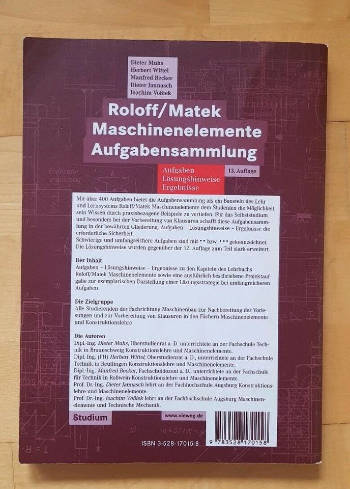 Roloff / Matek Matekmaschinenelemente Aufgabensammlung in Reiskirchen