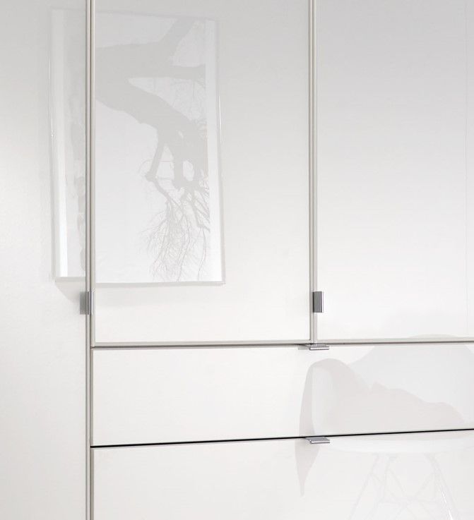 Kleiderschrank 250 cm Glas weiß riesige Schubladen u. Spiegel OVP in Osnabrück
