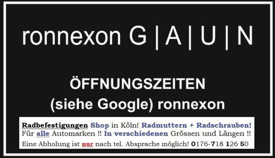 Radschrauben Kegelbund 60° M12x1,5x55 / M12x1,5x60 Radbolzen in Köln