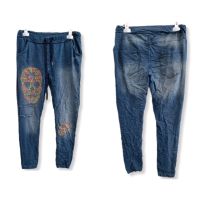 Totenkopf Jeansoptik Hose Größe 36-42 Nordrhein-Westfalen - Grefrath Vorschau