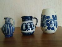 blaue DDR Vase, Krug, Keramik, handbemalt, ab: Brandenburg - Müllrose Vorschau