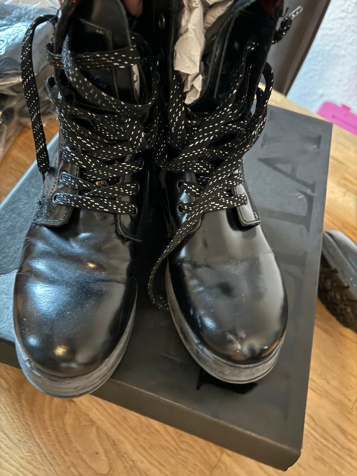 Replay Boots 40 Calvin Klein Leder Café Noir metallic Schuhe ❣️ in Hagen