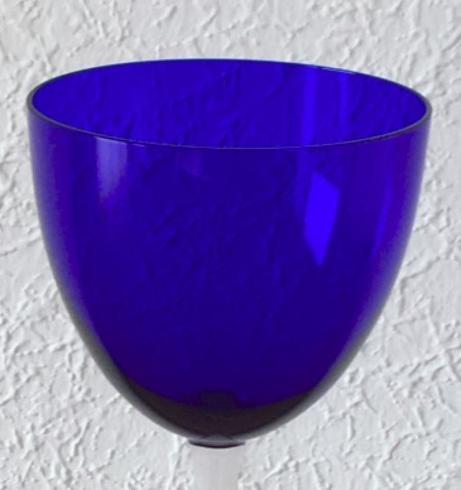 Baccarat Perfection Glas Römer Kelch Weinglas blau SELTEN NEU in Usingen