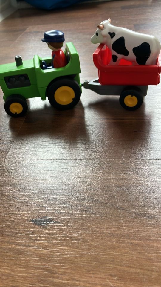 Playmobil 1.2.3.  6715 Traktor mit Anhänger und Kuh in Mülheim (Ruhr)