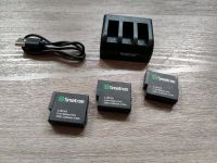 GoPro Akku 3x Smatree inkl. Dreifsach-Ladegerät USB-C + Micro USB Bayern - Hallstadt Vorschau