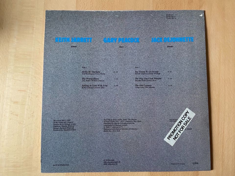 ECM LP Keith Jarrett Standards Live in Weißenhorn