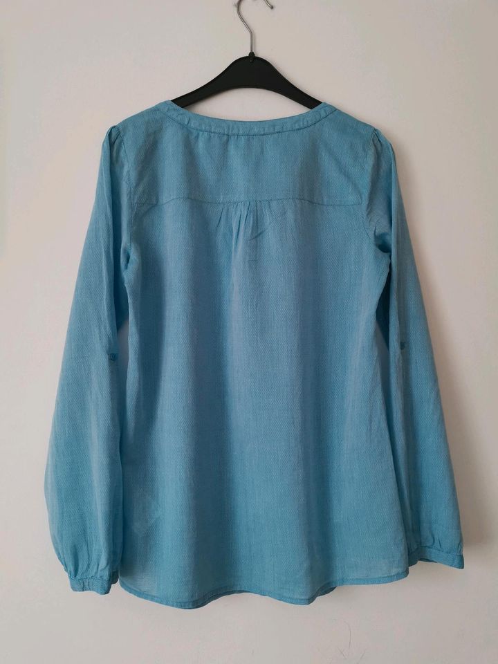 Esprit Essential Bluse Tunika Ärmel zum Hochkrempeln türkis Gr 36 in Niedermohr