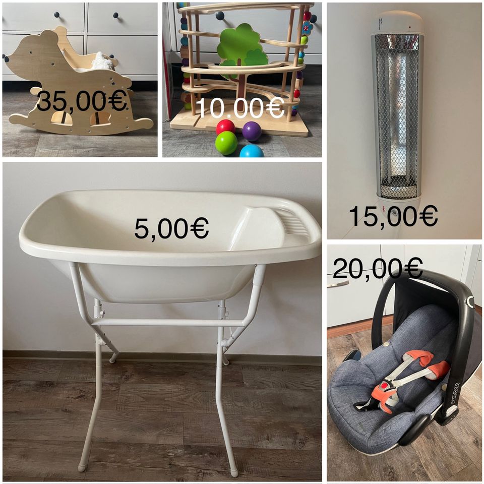 Baby Ausstattung/ Maxi Cosi/ Badewanne/ Murmelbahn / Heizstrahler in Heidenau