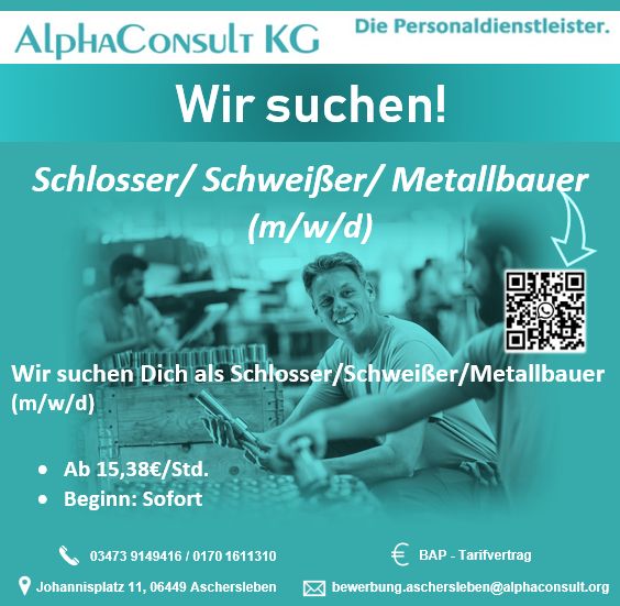 Schlosser/ Schweißer (m/w/d) für Wettin-Löbejün in Wettin-Löbejün