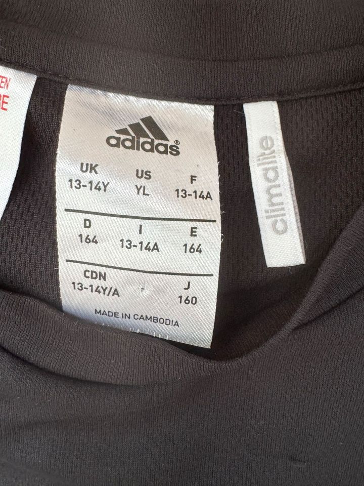 Verkaufe kaum getragenes Adidas-Shirt Kurzarm black 164 Climalite in Ludwigslust