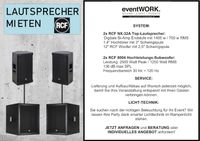 Mieten Verleih RCF PA Tops NX32-A aktiv Anlage Soundsystem Bayern - Hilpoltstein Vorschau