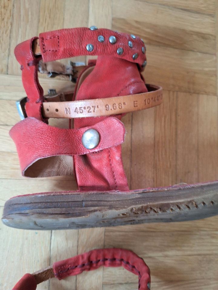 A.S.98 Damen Schuhe Sandalen Sandaletten rot  echtes Leder Gr. 39 in Ottweiler