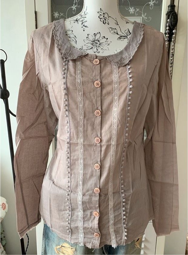 EWA i WALLA Voile Bluse Gr. M/L taupe, passt zu MAGNOLIA in Zell i. Fichtelgebirge