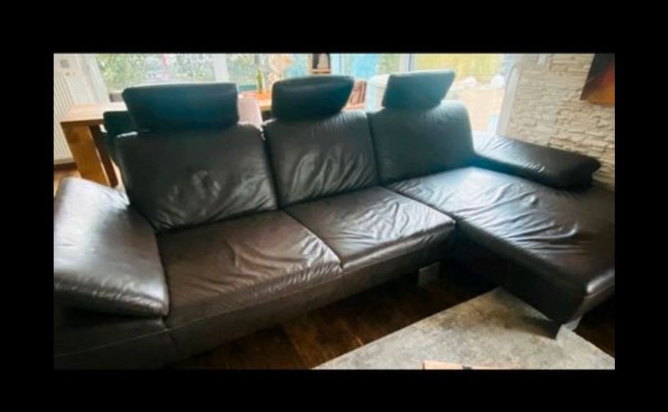 Braunes echtleder Sofa in St. Leon-Rot