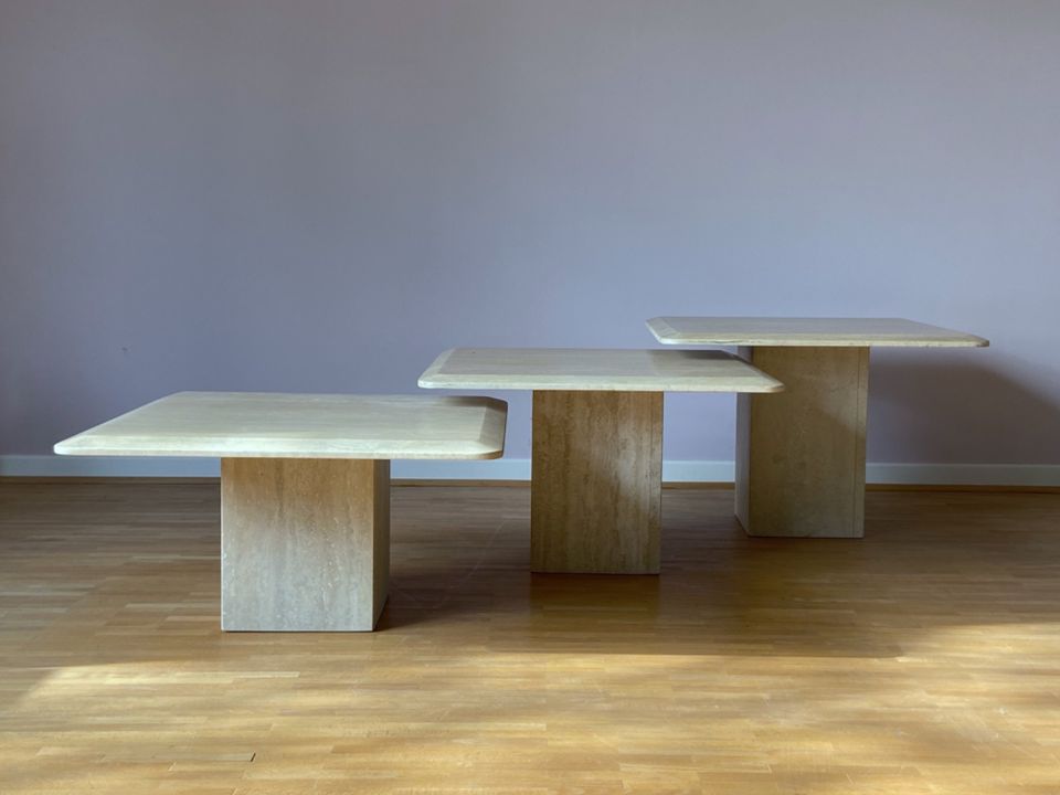 achtgrad / Travertine Tischset Naturstein Sofatisch side table in Krefeld