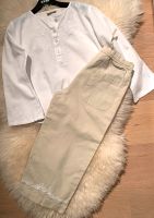 weiße Leinen-Bluse & beige Leinen-Hose Perlen-Stickerei Gr.128*ne Bayern - Brannenburg Vorschau