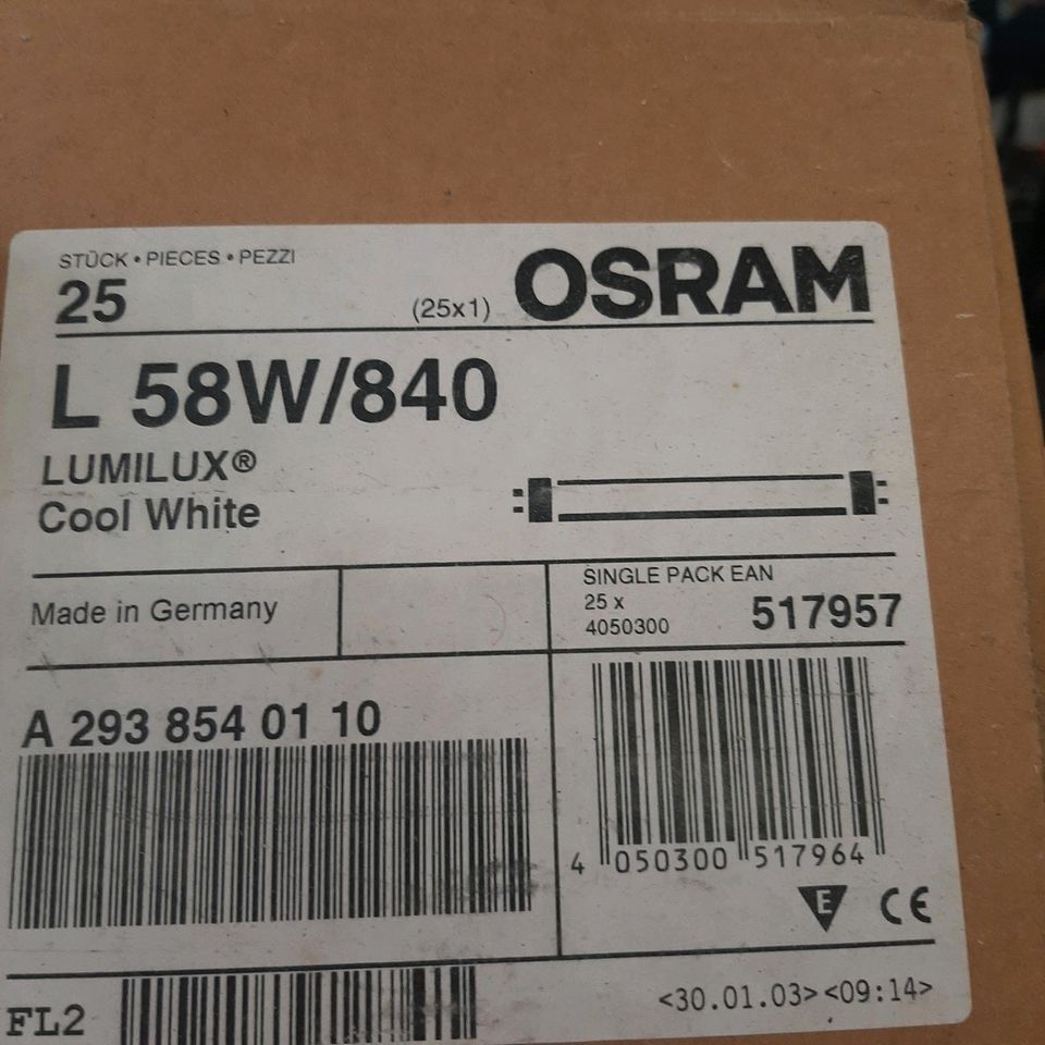 Leuchtstoffröhren Osram  L58/840 25 Stück in Dortmund