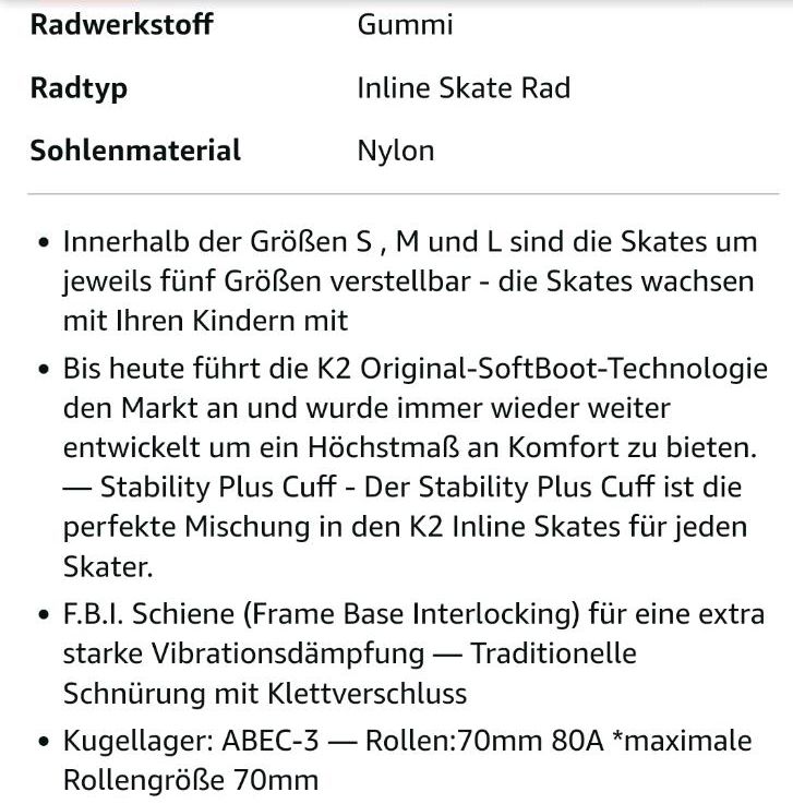K2 Raider Inline Skates 29 bis 34/ Rollschuhe/ Skates in Ketsch
